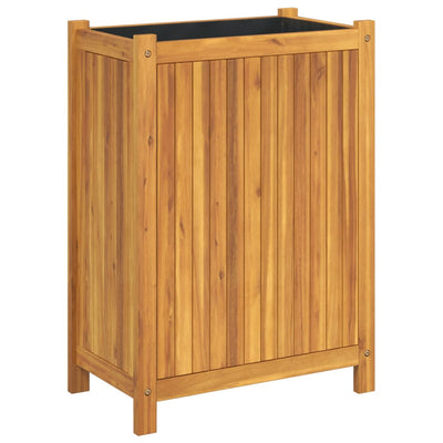 Garden Planter with Liner 54x31x75 cm Solid Wood Acacia