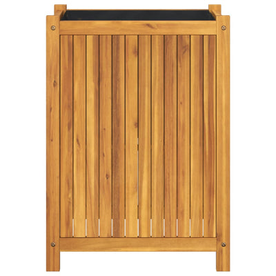 Garden Planter with Liner 54x31x75 cm Solid Wood Acacia