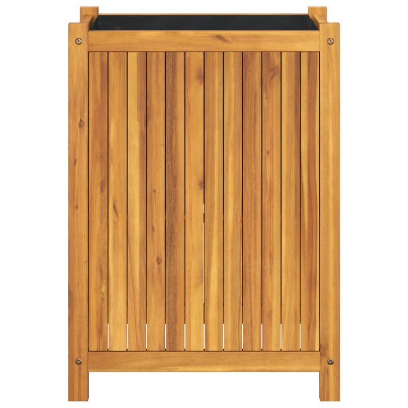 Garden Planter with Liner 54x31x75 cm Solid Wood Acacia