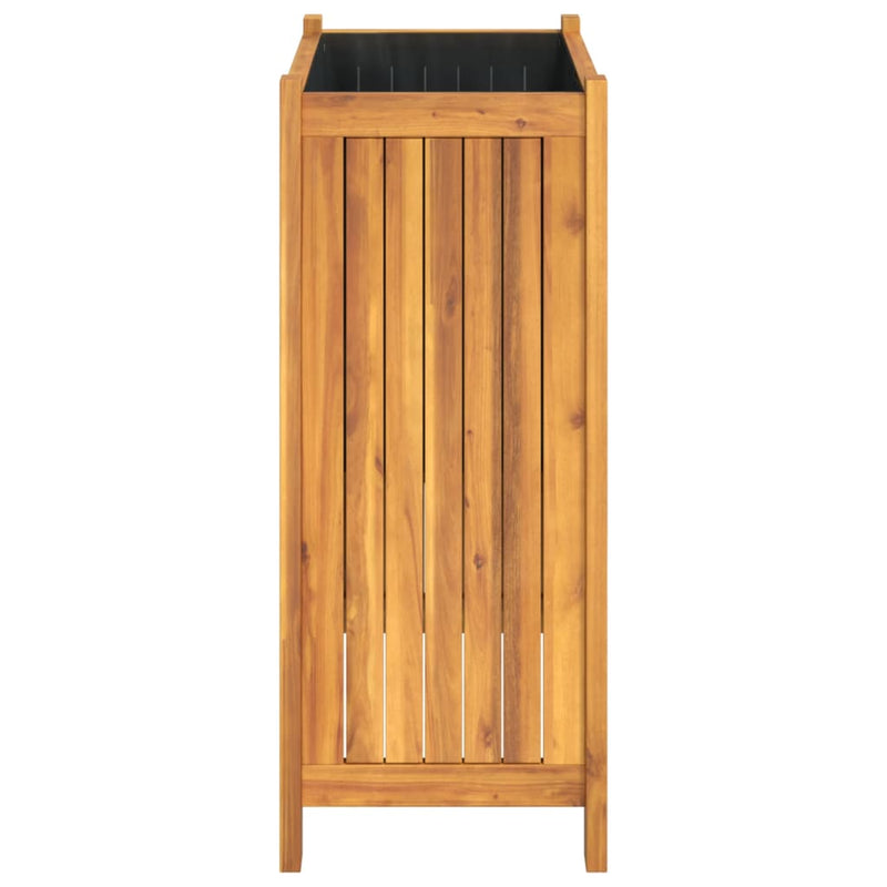 Garden Planter with Liner 54x31x75 cm Solid Wood Acacia