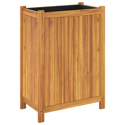 Garden Planter with Liner 54x31x75 cm Solid Wood Acacia