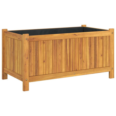 Garden Planter with Liner 80x42x40 cm Solid Wood Acacia