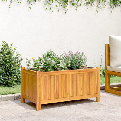 Garden Planter with Liner 80x42x40 cm Solid Wood Acacia