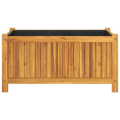 Garden Planter with Liner 80x42x40 cm Solid Wood Acacia