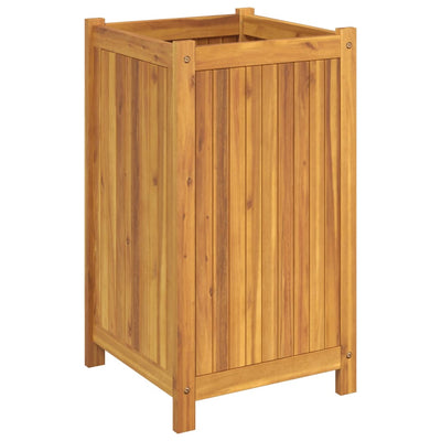 Garden Planter with Liner 42x42x75 cm Solid Wood Acacia