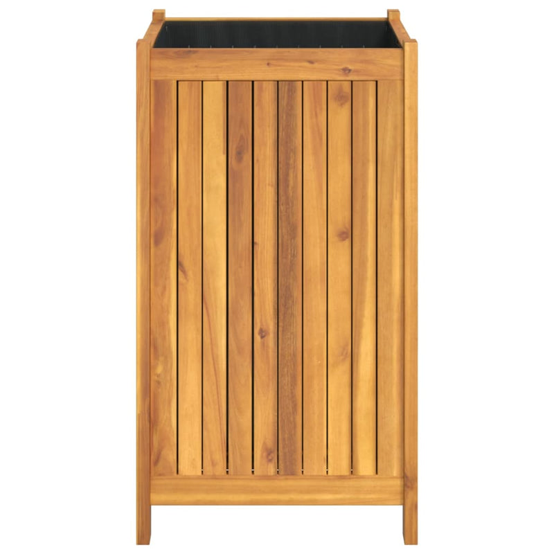 Garden Planter with Liner 42x42x75 cm Solid Wood Acacia