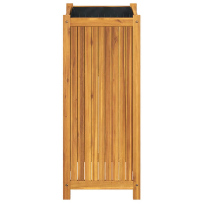 Garden Planter with Liner 42x42x100 cm Solid Wood Acacia