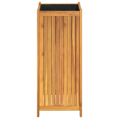 Garden Planter with Liner 42x42x100 cm Solid Wood Acacia