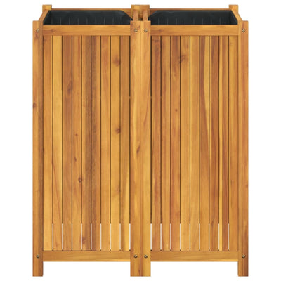 Garden Planter with Liner 84x42x100 cm Solid Wood Acacia