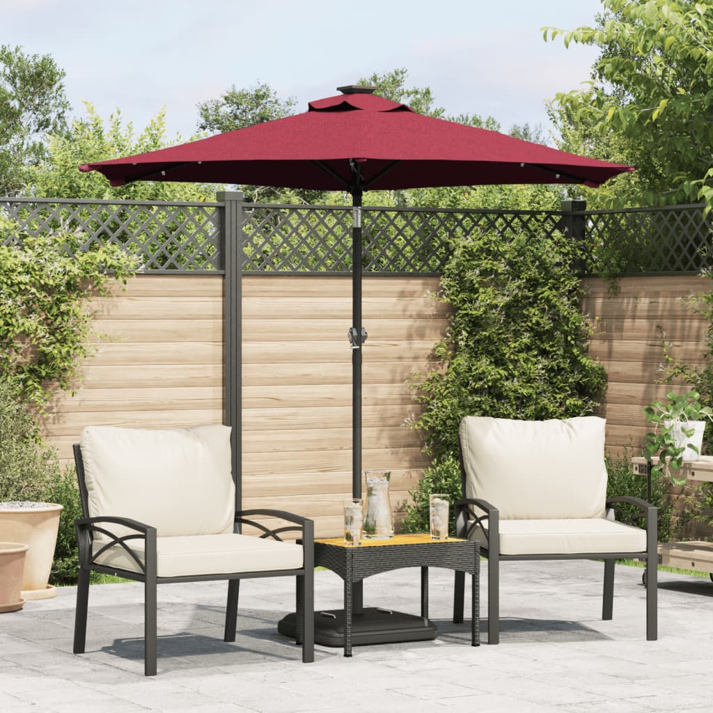 vidaXL Garden Parasol with LEDs&Steel Pole 225x225x212cm