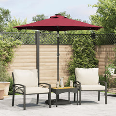 vidaXL Garden Parasol with LEDs&Steel Pole 225x225x212cm