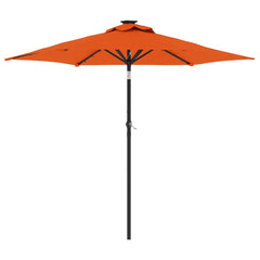vidaXL Garden Parasol with LEDs and Steel Pole Terracotta 225x225x212cm 2