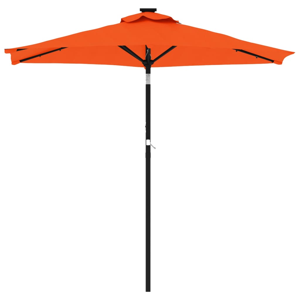 vidaXL Garden Parasol with LEDs and Steel Pole Terracotta 225x225x212cm 4