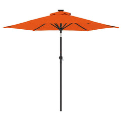 vidaXL Garden Parasol with LEDs and Steel Pole Terracotta 225x225x212cm 5
