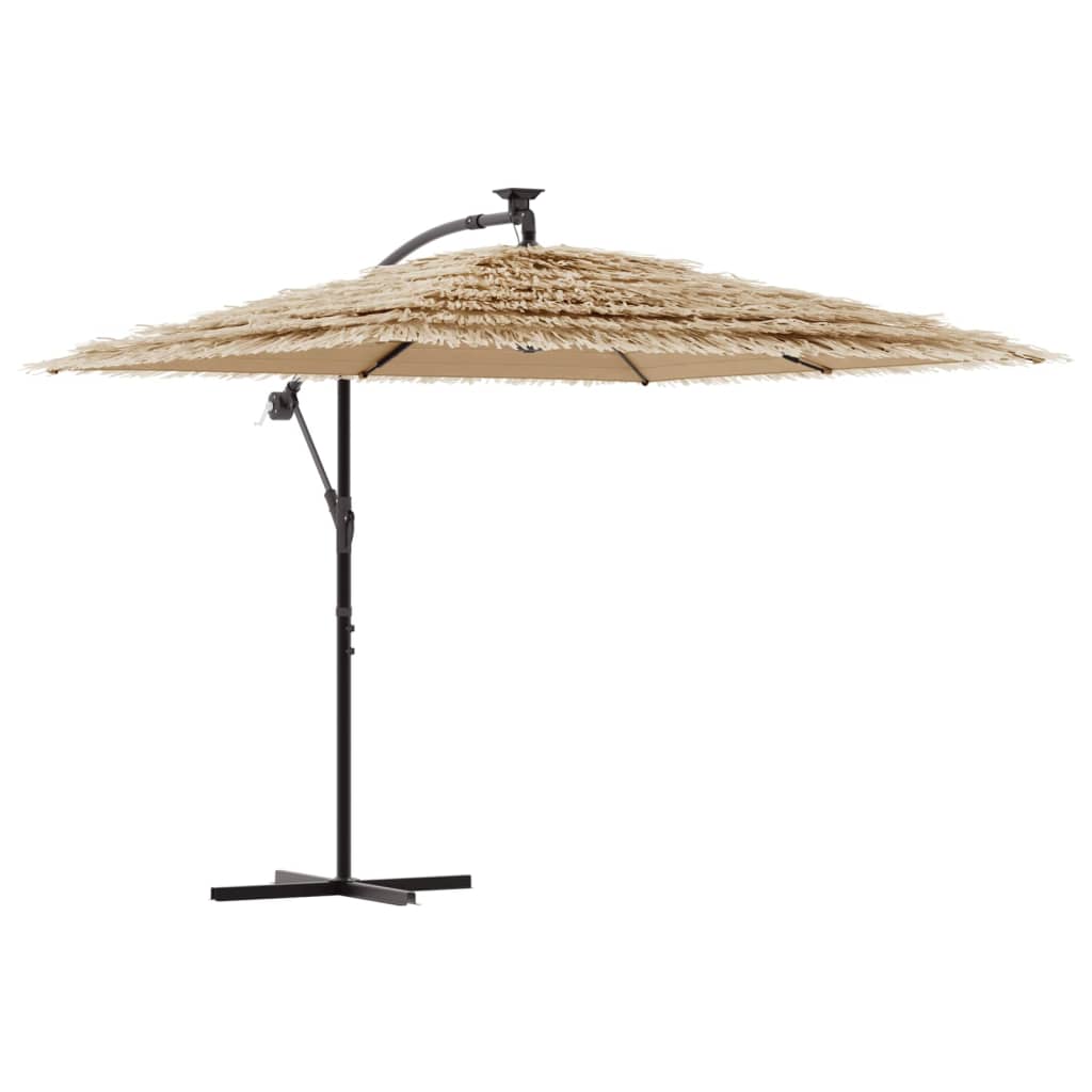 vidaXL Garden Parasol with Steel Pole Brown 246x246x230 cm 2
