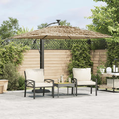 vidaXL Garden Parasol with Steel Pole Brown 246x246x230 cm 1