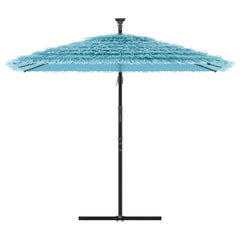 vidaXL Garden Parasol with Steel Pole Blue 246x246x230 cm 3
