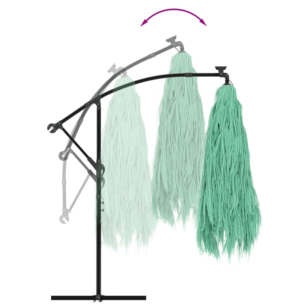 vidaXL Garden Parasol with Steel Pole Green 246x246x230 cm 6
