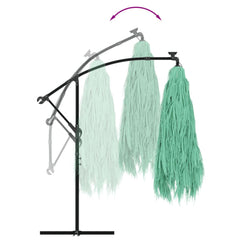 vidaXL Garden Parasol with Steel Pole Green 246x246x230 cm 6
