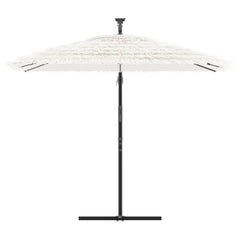 vidaXL Garden Parasol with Steel Pole White 246x246x230 cm 3