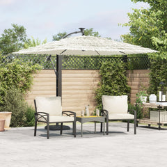 vidaXL Garden Parasol with Steel Pole White 246x246x230 cm 1