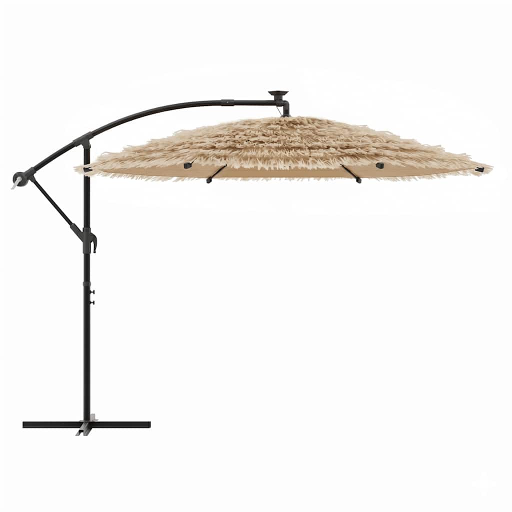 vidaXL Garden Parasol with Steel Pole Brown 269x269x235 cm 4