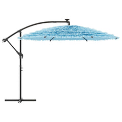 vidaXL Garden Parasol with Steel Pole Blue 269x269x235 cm 4
