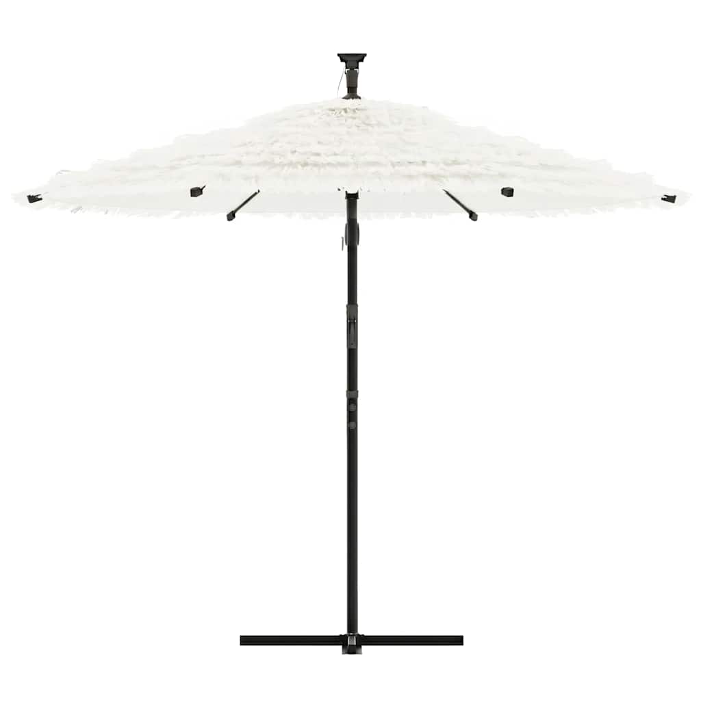 vidaXL Garden Parasol with Steel Pole White 269x269x235 cm 3