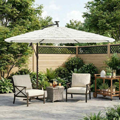vidaXL Garden Parasol with Steel Pole White 269x269x235 cm 1