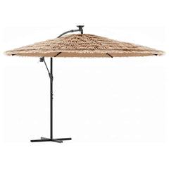 vidaXL Garden Parasol with Steel Pole Brown 290x290x238 cm 2