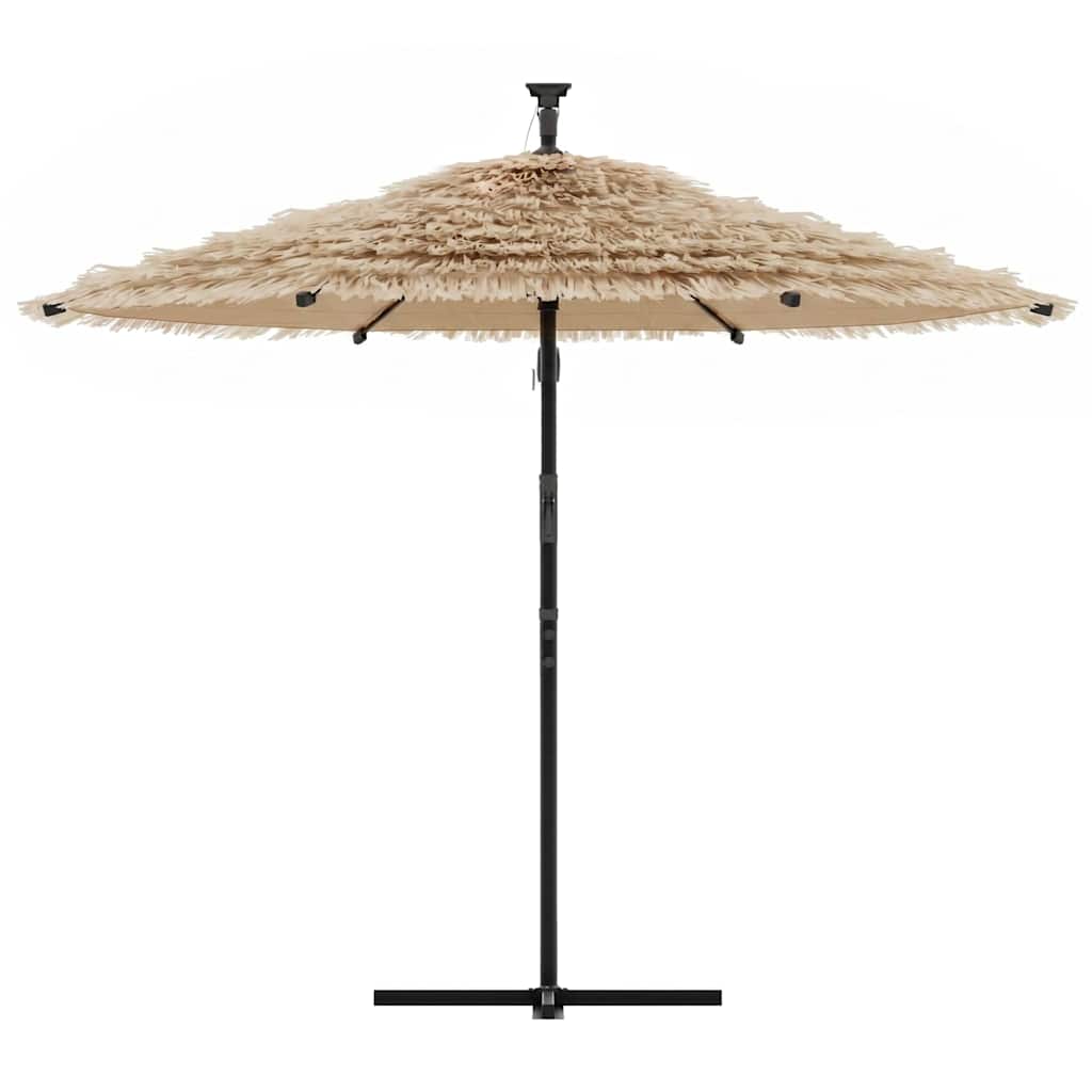 vidaXL Garden Parasol with Steel Pole Brown 290x290x238 cm 3