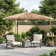 vidaXL Garden Parasol with Steel Pole Brown 290x290x238 cm 1