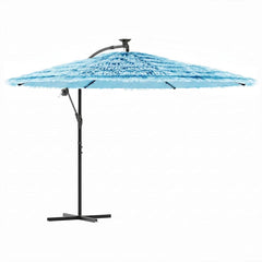vidaXL Garden Parasol with Steel Pole Blue 290x290x238 cm 2