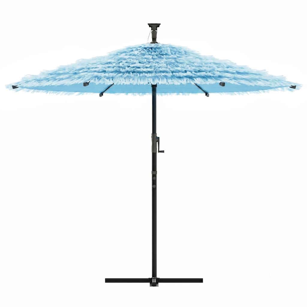 vidaXL Garden Parasol with Steel Pole Blue 290x290x238 cm 3
