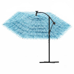 vidaXL Garden Parasol with Steel Pole Blue 290x290x238 cm 5
