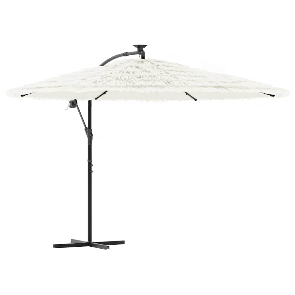 vidaXL Garden Parasol with Steel Pole White 290x290x238 cm 2