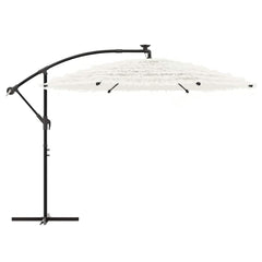 vidaXL Garden Parasol with Steel Pole White 290x290x238 cm 4
