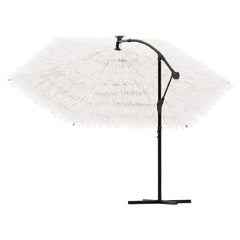 vidaXL Garden Parasol with Steel Pole White 290x290x238 cm 5