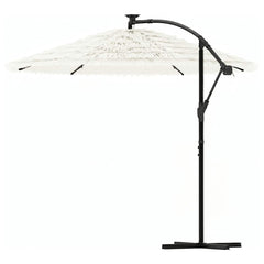 vidaXL Garden Parasol with Steel Pole White 290x290x238 cm 6
