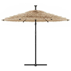 vidaXL Garden Parasol with LEDs and Steel Pole Brown 246x246x230 cm 4