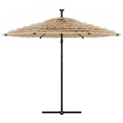 vidaXL Garden Parasol with with LEDs and Steel Pole Brown 269x269x235 cm 4
