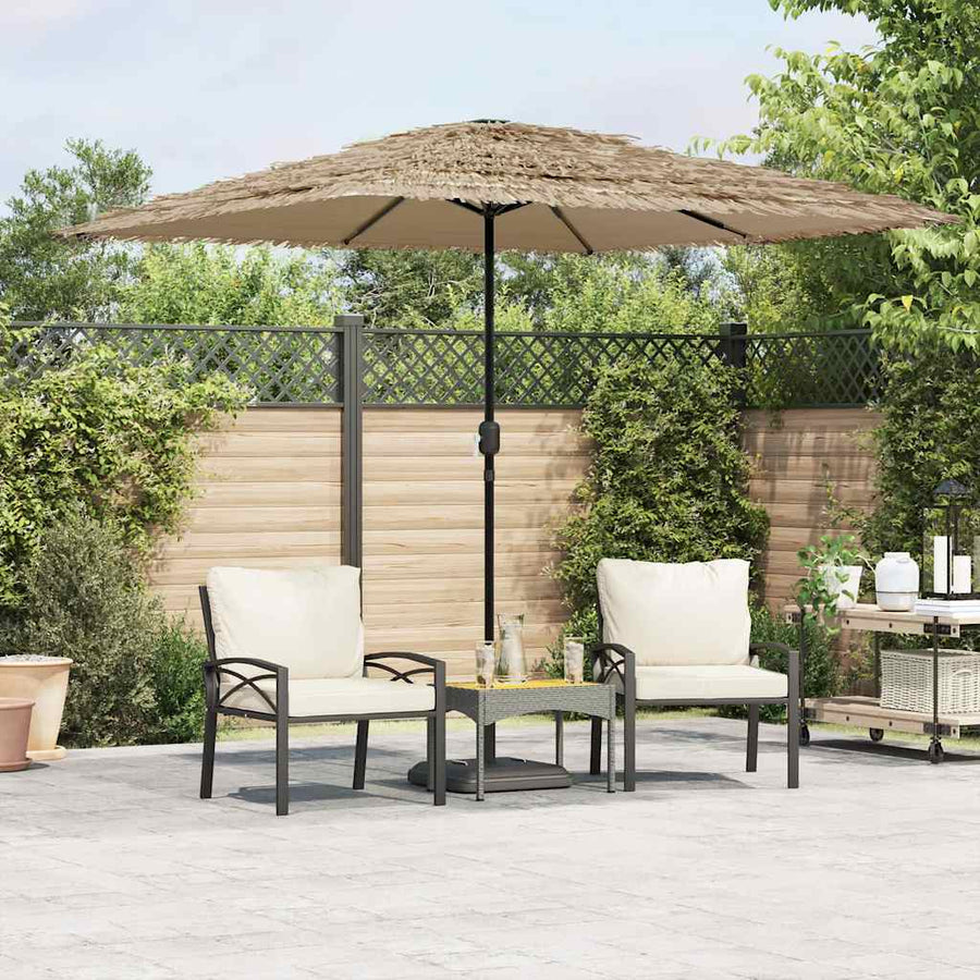 Garden Parasol with Steel Pole Brown 248 cm 248 cm 248 cm