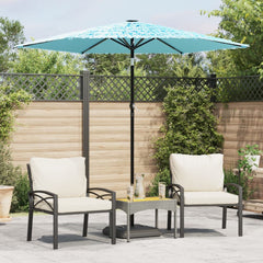 vidaXL Garden Parasol with Steel Pole Blue 223x223x213 cm 1