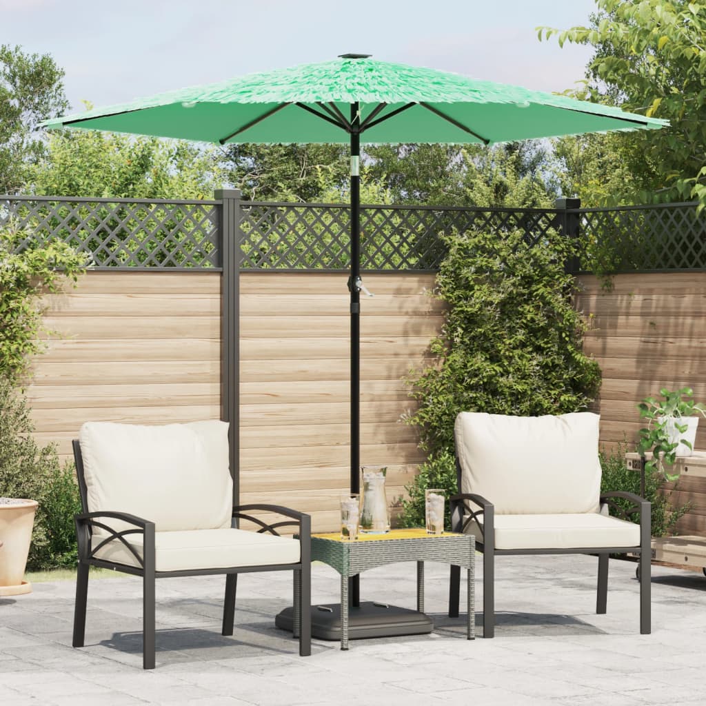 Garden Parasol with Steel Pole Green 223 cm 213 cm 223 cm