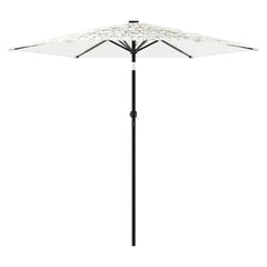 vidaXL Garden Parasol with Steel Pole White 223x223x213 cm 4