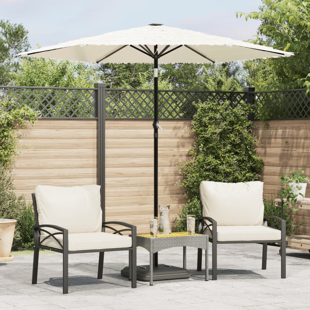 vidaXL Garden Parasol with Steel Pole White 223x223x213 cm 1