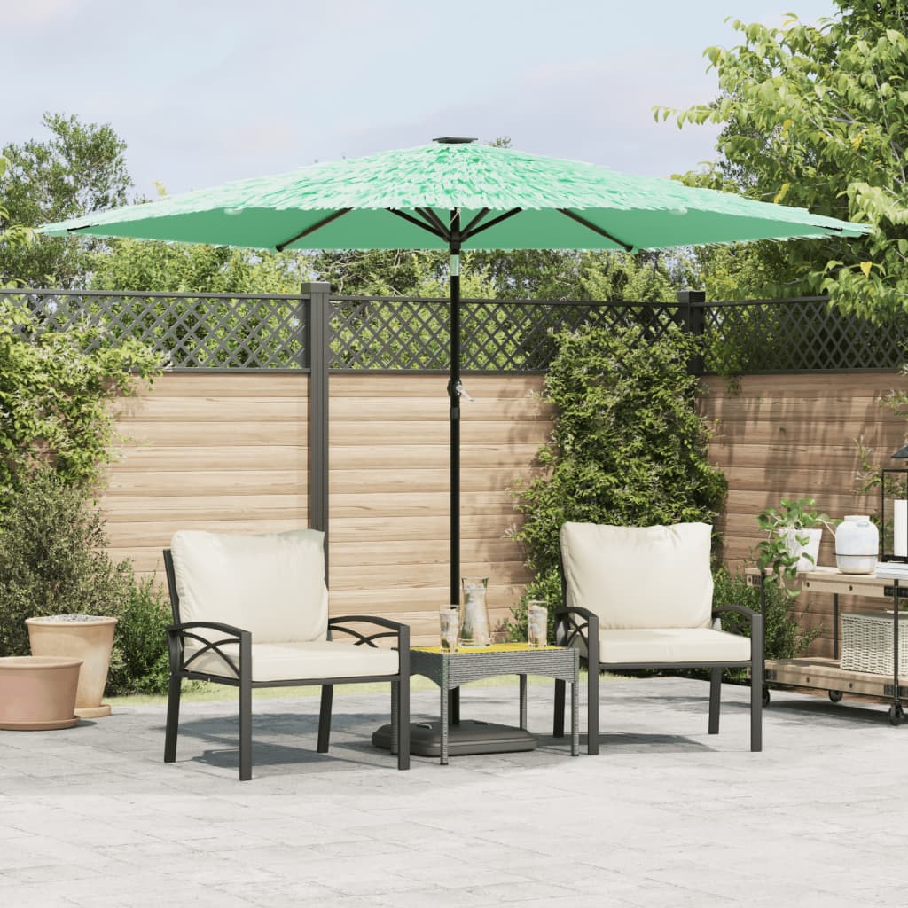 Garden Parasol with Steel Pole Green 288 cm 225 cm 288 cm