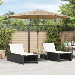 vidaXL Garden Parasol with Steel Pole Brown 324x324x247 cm 1