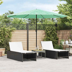 Garden Parasol with Steel Pole Green 324 cm 247 cm 324 cm
