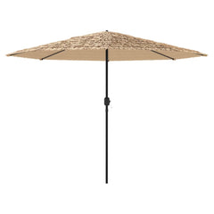 vidaXL Garden Parasol with Steel Pole Brown 388x388x248 cm 4